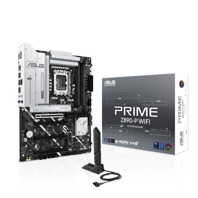 Mainboard ASUS Intel Z890 LGA1851 ATX Memory DDR5 Memory slots 4 3xPCI-Express 4 0 16x 1xPCI-Express 5 0 16x 4xM 2 1xHDMI 1xDisplayPort 1xAudio-In 1xAudio-Out 1xMicrophone 4xUSB 2 0 2xUSB 3 0 1xUSB 3 1 1xUSB-C w Thunderbolt 1xRJ45 PRIMEZ890-PWIFI
