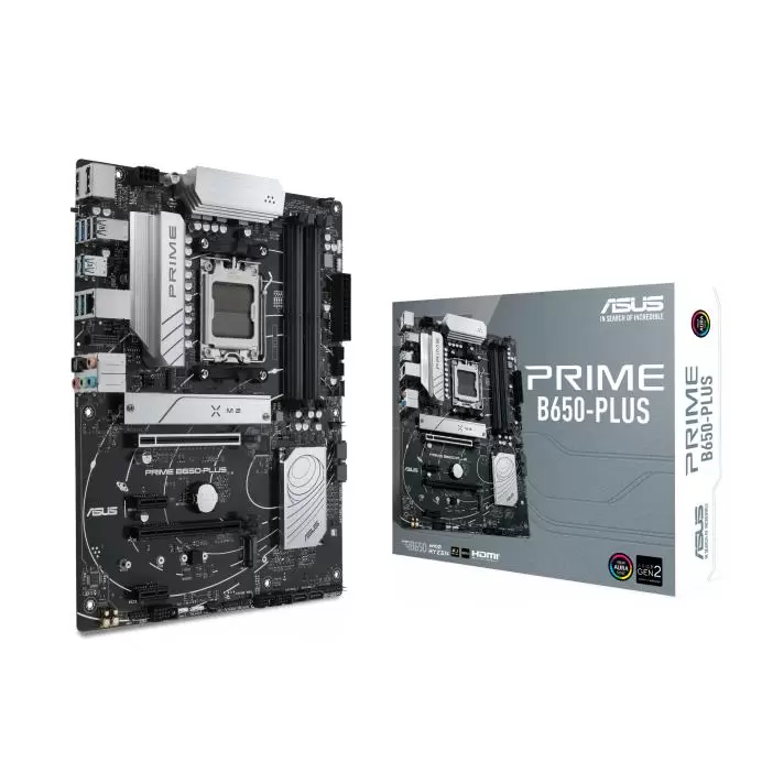 Mainboard ASUS AMD B650 SAM5 ATX Memory DDR5 Memory slots 4 2xPCI-Express 4 0 1x 2xPCI-Express 4 0 16x 2xM 2 1xHDMI 1xDisplayPort 2xUSB 2 0 5xUSB 3 2 1xUSB-C 1xOptical S PDIF 1xRJ45 5xAudio port PRIMEB650-PLUS