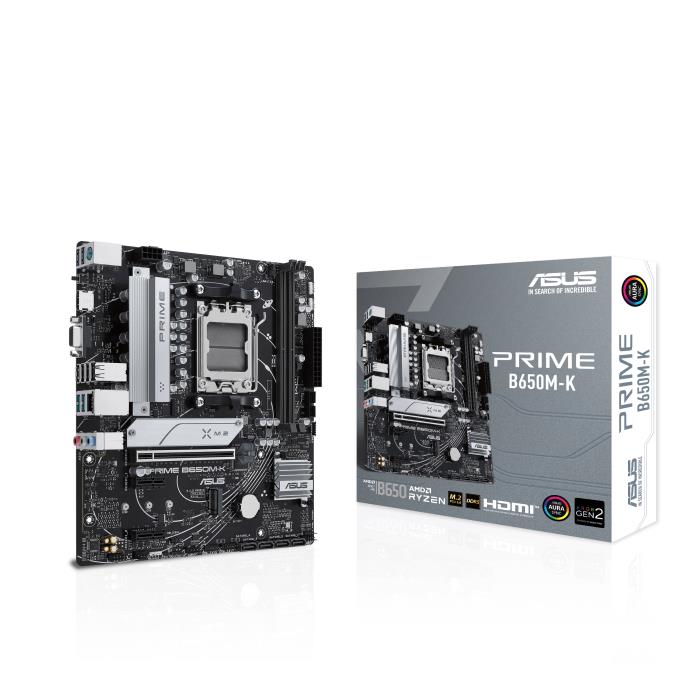 Mainboard ASUS AMD B650 SAM5 Micro-ATX Memory DDR5 Memory slots 2 2xPCI-Express 4 0 1x 1xPCI-Express 4 0 16x 2xM 2 1x15pin D-sub 1xHDMI 4xUSB 2 0 4xUSB 3 2 1xPS 2 1xRJ45 3xAudio port PRIMEB650M-K
