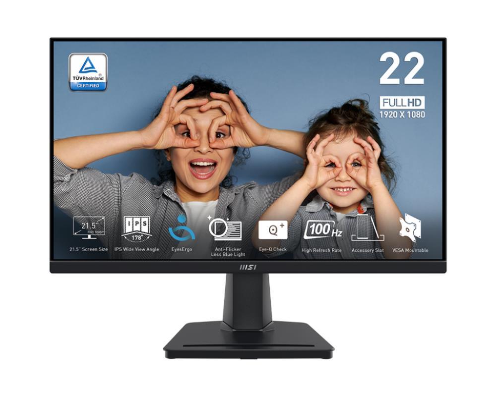 LCD Monitor MSI PRO MP225 21 5   Business Matte Panel IPS 1920x1080 16 9 100Hz 4 ms Colour Black PROMP225