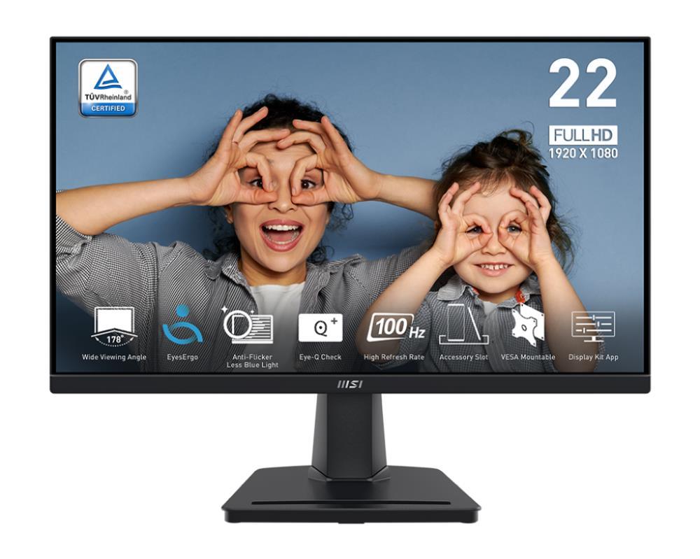 LCD Monitor MSI PRO MP225V 21 45   Business Matte Panel VA 1920x1080 16 9 100    1 ms Colour Black PROMP225V
