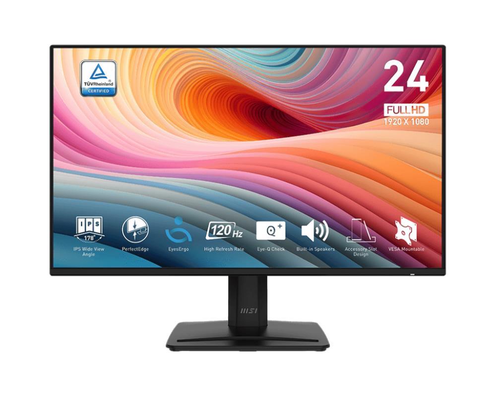 LCD Monitor MSI PRO MP242A E2 24   Business Matte Panel IPS 1920x1080 16 9 120 Hz 1 ms Speakers Colour Black PROMP242AE2