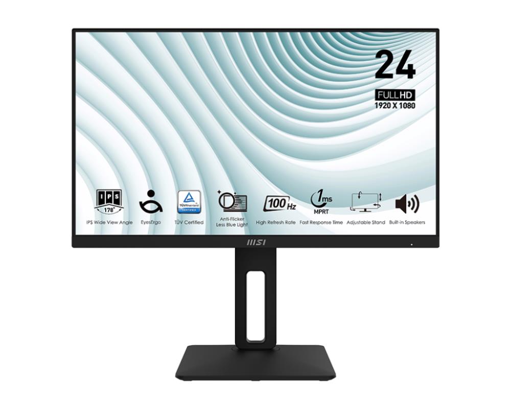 LCD Monitor MSI PRO MP242AP 23 8   Business Panel IPS 1920x1080 16 9 100Hz 1 ms Swivel Pivot Height adjustable Tilt Colour Black PROMP242AP