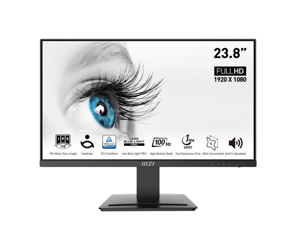 LCD Monitor MSI PRO MP243X 23 8   Business Matte Panel IPS 1920x1080 16 9 100Hz 4 ms Speakers PROMP243X