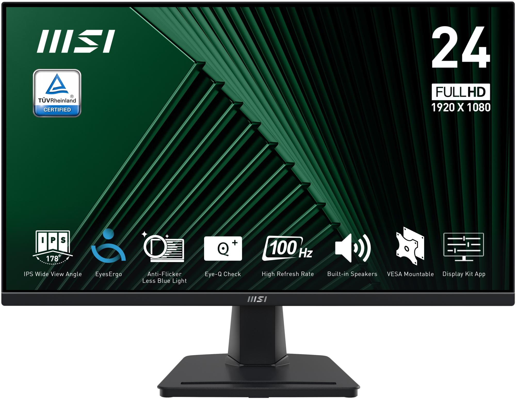LCD Monitor MSI PRO MP245G 23 8   Business Panel IPS 1920x1080 16 9 100 Hz 1 ms Speakers PROMP245G