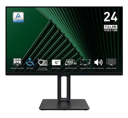 LCD Monitor MSI PRO MP245PG 23 8   Business Panel IPS 1920x1080 16 9 100Hz Matte 1 ms Swivel Pivot Height adjustable Tilt Colour Black PROMP245PG