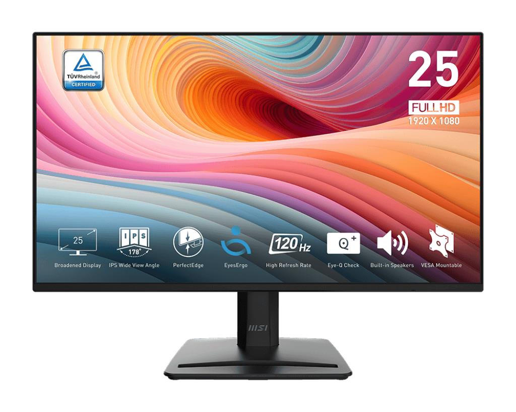 LCD Monitor MSI 24 5   Business Matte Panel IPS 1920x1080 16 9 120Hz 1 ms Speakers Colour Black PROMP252E2