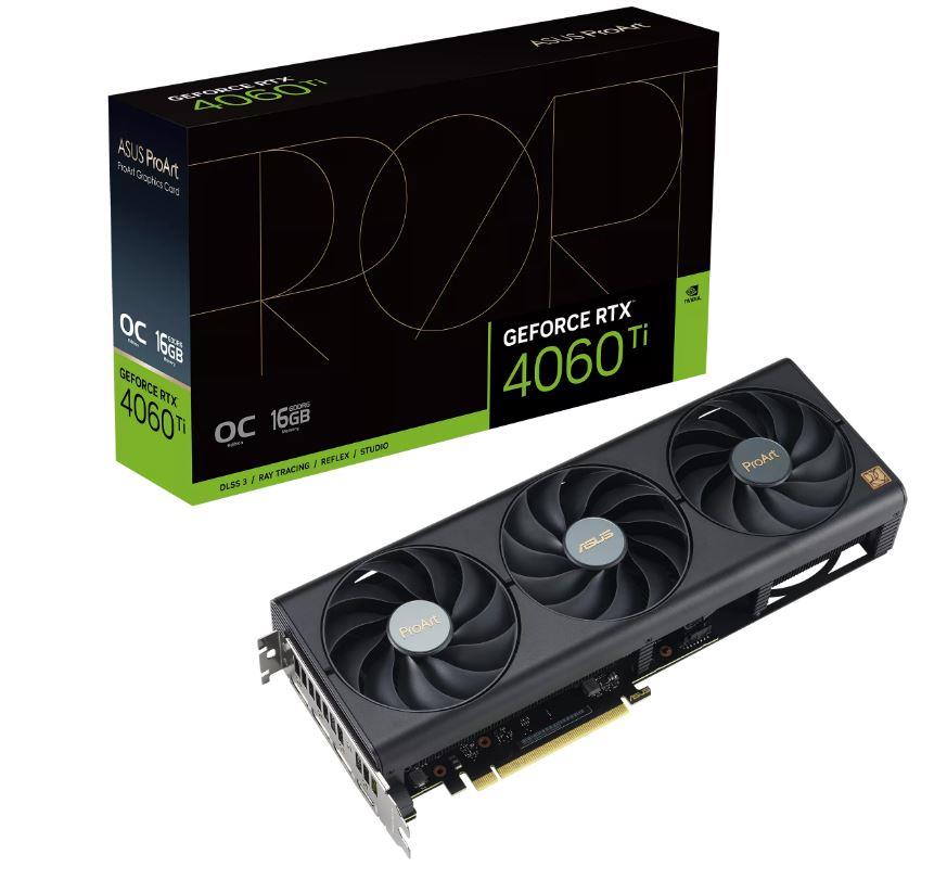Graphics Card ASUS NVIDIA GeForce RTX 4060 Ti 16 GB GDDR6 128 bit PCIE 4 0 16x 1xHDMI 3xDisplayPort PROART-RTX4060TI-O16G