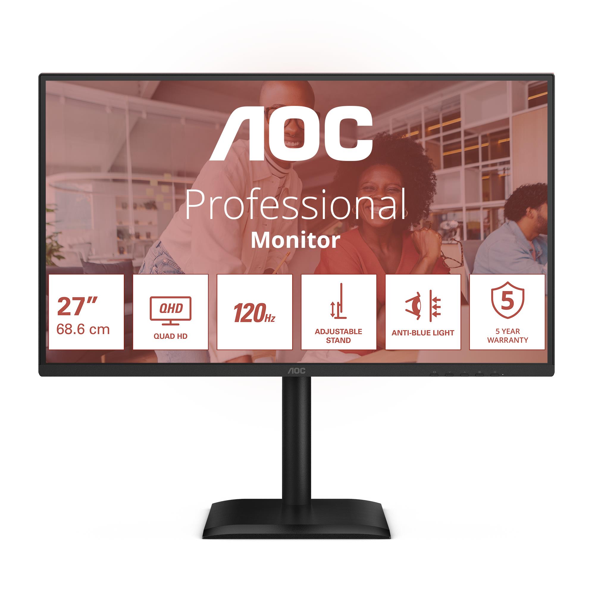 LCD Monitor AOC 27    2560 x 1440 pixels Quad HD Native aspect ratio 16 9 LED Flat Q27E4CV