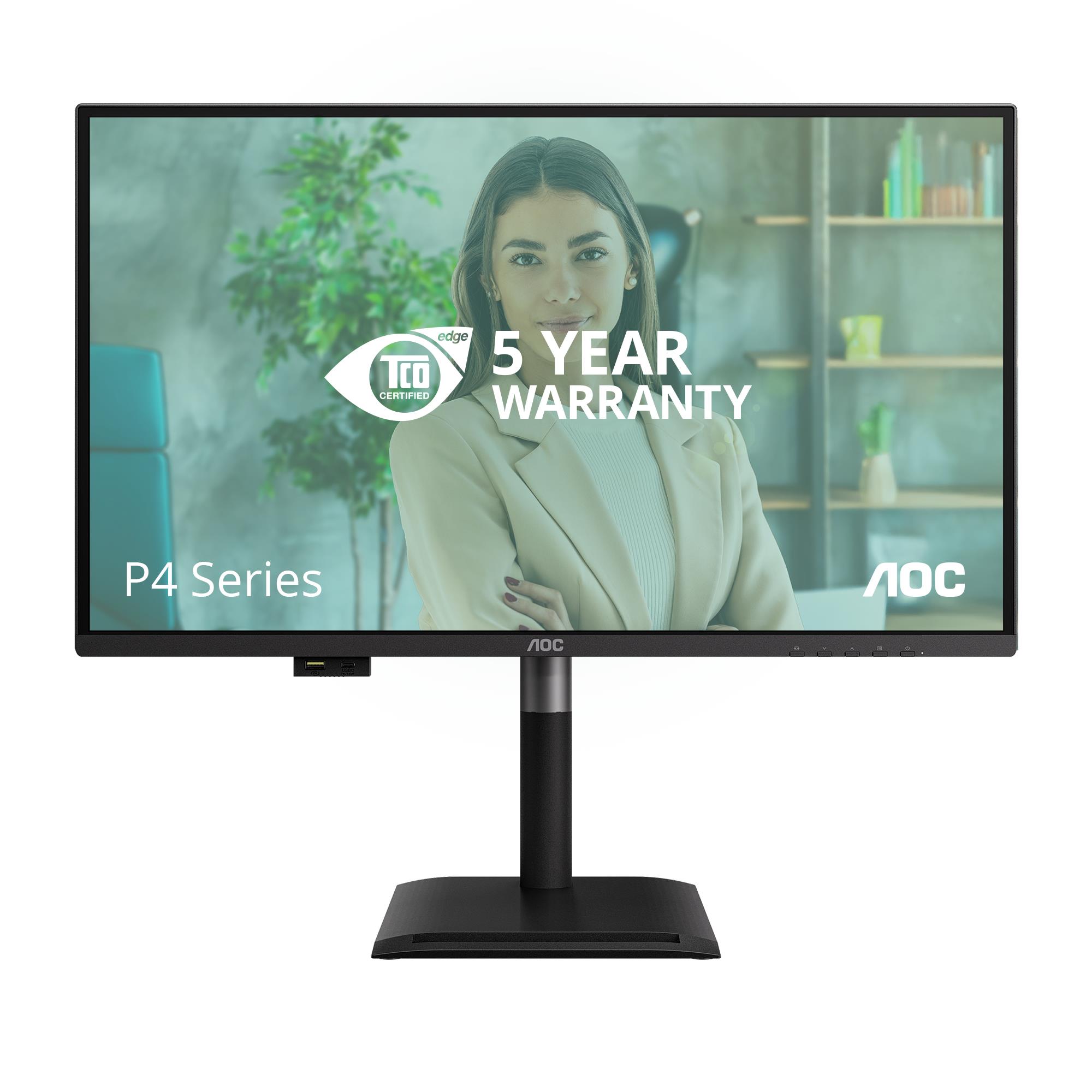 LCD Monitor AOC 27    2560 x 1440 pixels Wide Quad HD Native aspect ratio 16 9 Flat Q27P4U