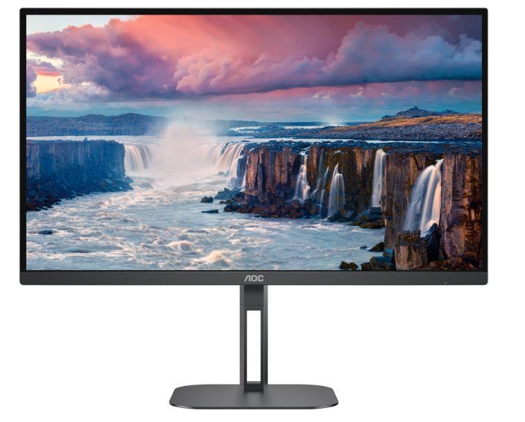 LCD Monitor AOC 27   Panel VA 2560x1440 16 9 75 Hz Matte 4 ms Speakers Swivel Pivot Height adjustable Tilt Colour Black Q27V5N BK