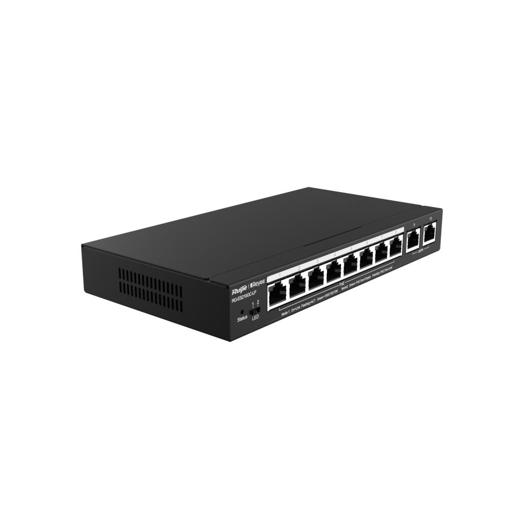 Switch RUIJIE Type L2 10x10Base-T   100Base-TX   1000Base-T PoE+ ports 8 RG-ES210GC-LP