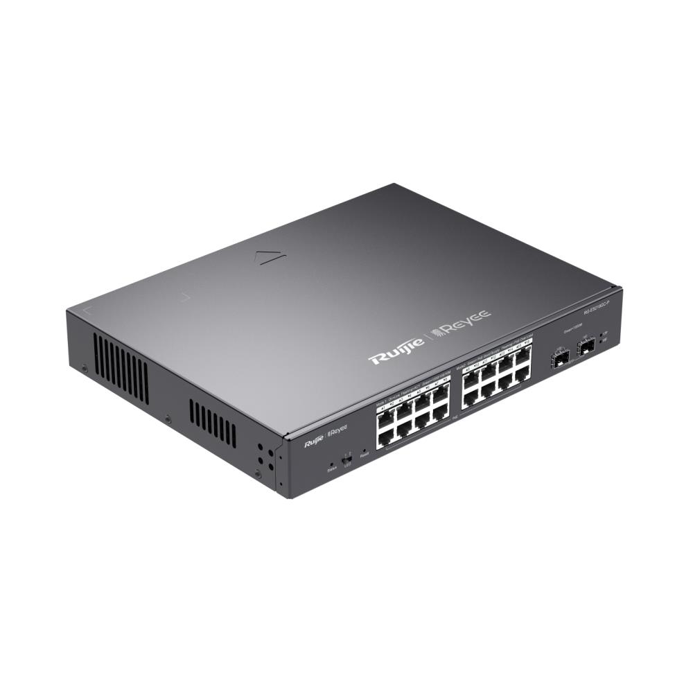 Switch RUIJIE 16x10Base-T   100Base-TX   1000Base-T 2xSFP PoE+ ports 16 RG-ES218GC-P