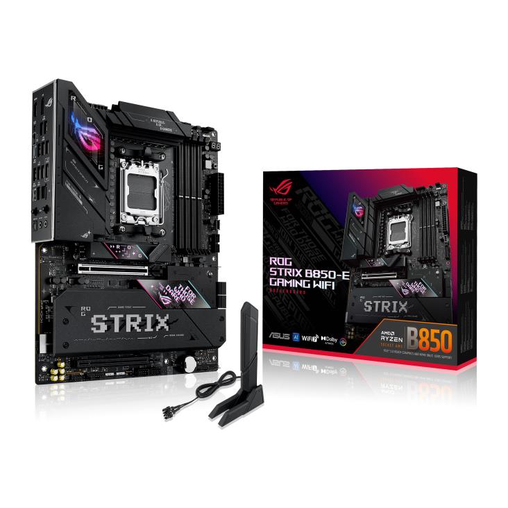 Mainboard ASUS AMD B850 SAM5 ATX Memory DDR5 Memory slots 4 1xPCI-Express 4 0 16x 1xPCI-Express 5 0 16x 5xM 2 1xHDMI 1xDisplayPort 6xUSB 2 0 6xUSB 3 0 3xUSB-C 1xOptical S PDIF 1xRJ45 2xAudio port STRIXB850-EGAMINGWIFI