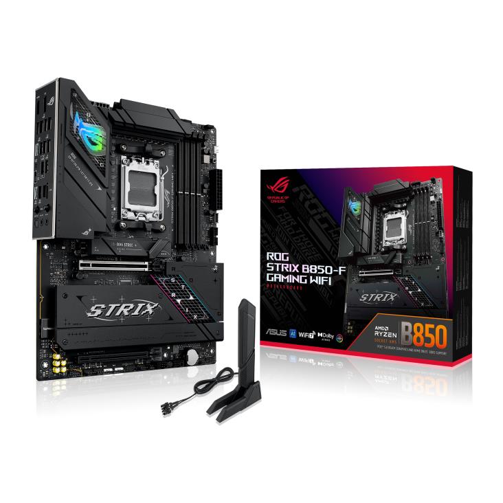 Mainboard ASUS AMD B850 SAM5 ATX Memory DDR5 Memory slots 4 1xPCI-Express 4 0 16x 1xPCI-Express 5 0 16x 4xM 2 1xHDMI 1xDisplayPort 12xUSB 2 0 3xUSB-C 1xUSB-C w Thunderbolt 1xOptical S PDIF 1xRJ45 2xAudio port STRIXB850-FGAMINGWIFI
