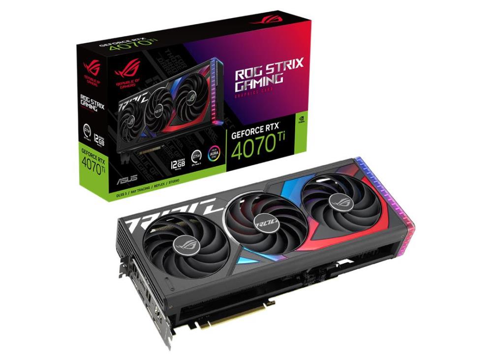 Graphics Card ASUS NVIDIA GeForce RTX 4070 Ti 12 GB GDDR6X 192 bit PCIE 4.0 16x 2xHDMI 3xDisplayPort ROG-STRIX-RTX4070TI-12G-G