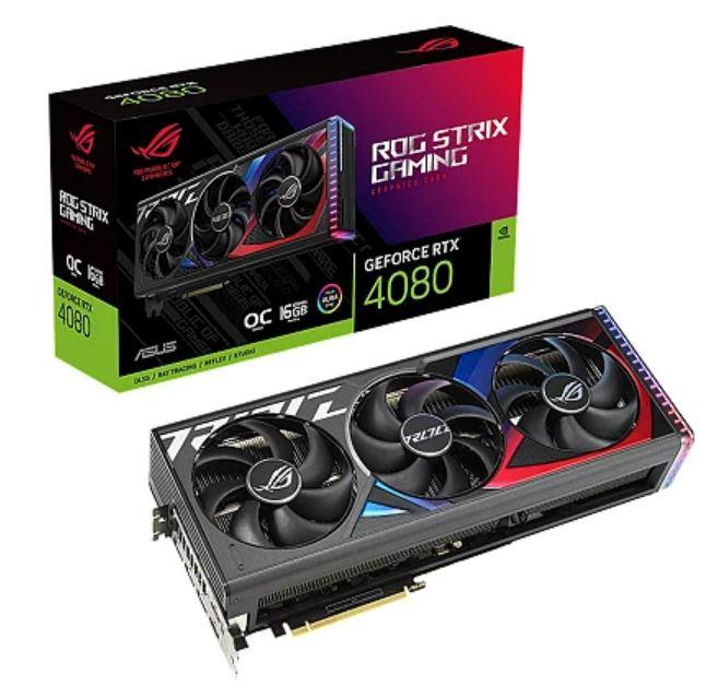 Graphics Card ASUS NVIDIA GeForce RTX 4080 16 GB GDDR6X 256 bit PCIE 4.0 16x 2xHDMI 3xDisplayPort ROG-STRIX-RTX4080-O16GGAM