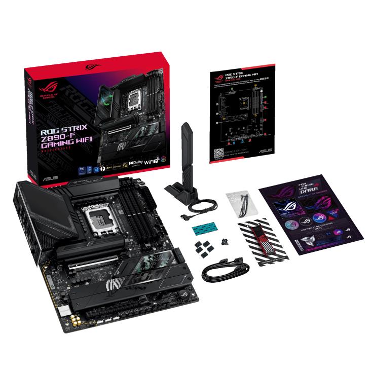 Mainboard ASUS Intel Z890 LGA1851 ATX Memory DDR5 Memory slots 4 1xPCI-Express 4 0 16x 1xPCI-Express 5 0 16x 5xM 2 1xHDMI 1xDisplayPort 1xAudio-In 1xAudio-Out 2xUSB 2 0 4xUSB 3 0 4xUSB 3 1 2xUSB-C 2xUSB-C w Thunderbolt 1xOptical S PDIF 1xRJ45 ROGSTRIXZ890-FGAMWIFI