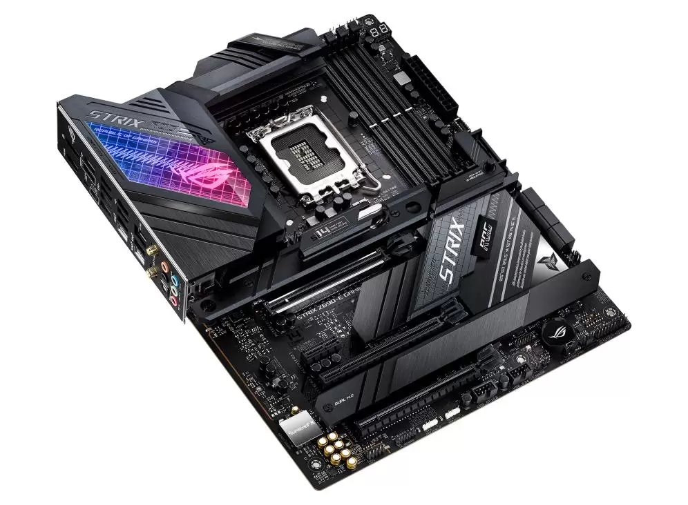 Mainboard ASUS Intel Z690 Express LGA1700 ATX Memory DDR5 Memory slots 4 1xPCI-Express 3.0 1x 1xPCI-Express 3.0 4x 1xPCI-Express 4.0 4x	 1xPCI-Express 5.0 16x 3xM.2 1xHDMI 1xDisplayPort 2xAudio-In 3xAudio-Out 4xUSB 2.0 2xUSB type C 8xUSB 3.2 1xOptical S PDIF 1xRJ45 1xRF-Out ROGSTRIXZ690-EGAMWIFI