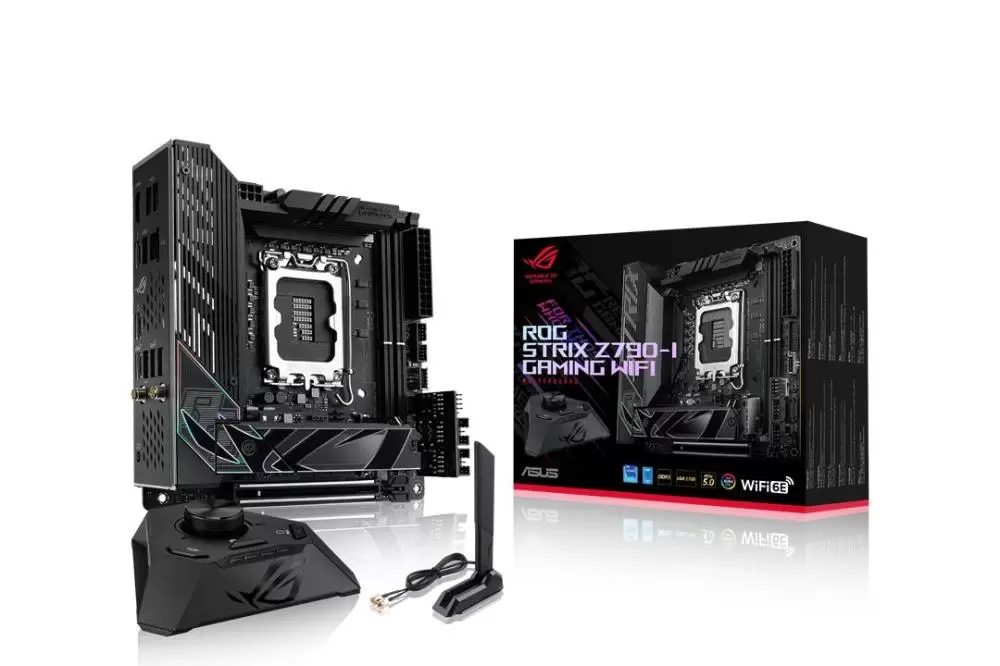 Mainboard ASUS Intel Z790 MiniITX Memory DDR5 Memory slots 2 1xPCI-Express 5.0 16x 2xM.2 1xHDMI 2xUSB 2.0 4xUSB 3.2 1xUSB-C 2xUSB-C w Thunderbolt 1xRJ45 ROGSTRIXZ790-IGAMWIFI