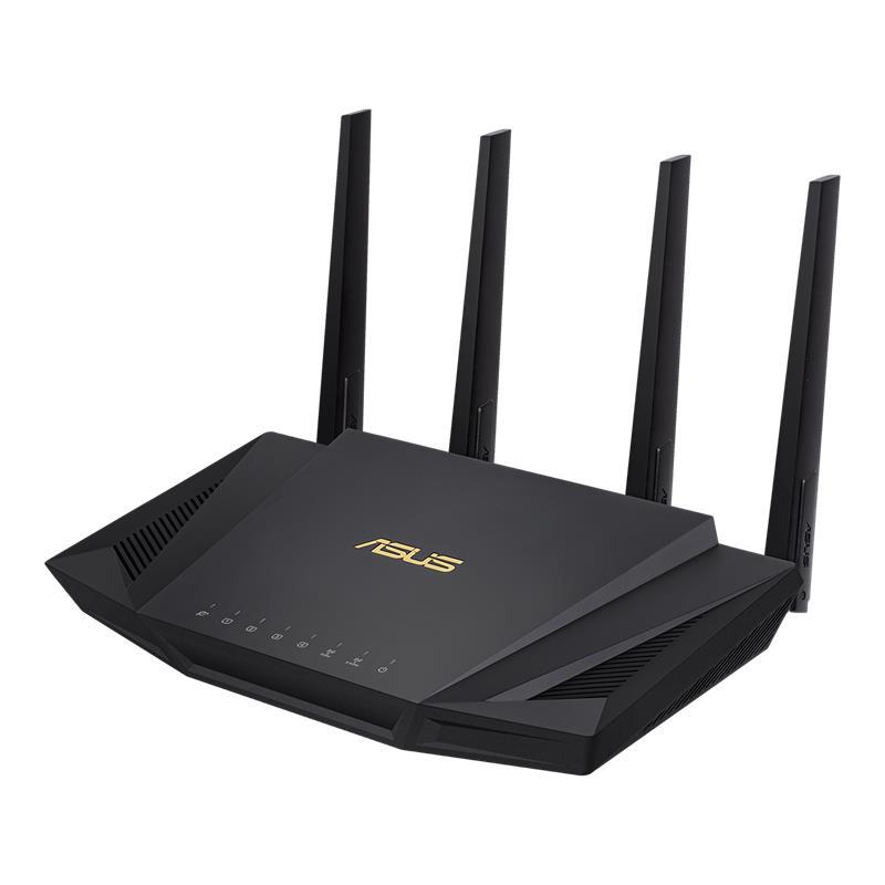 Wireless Router ASUS Wireless Router 3000 Mbps Mesh Wi-Fi 5 Wi-Fi 6 IEEE 802 11 b g IEEE 802 11n USB 3 2 1 WAN 4x10 100 1000M Number of antennas 4 RT-AX58U