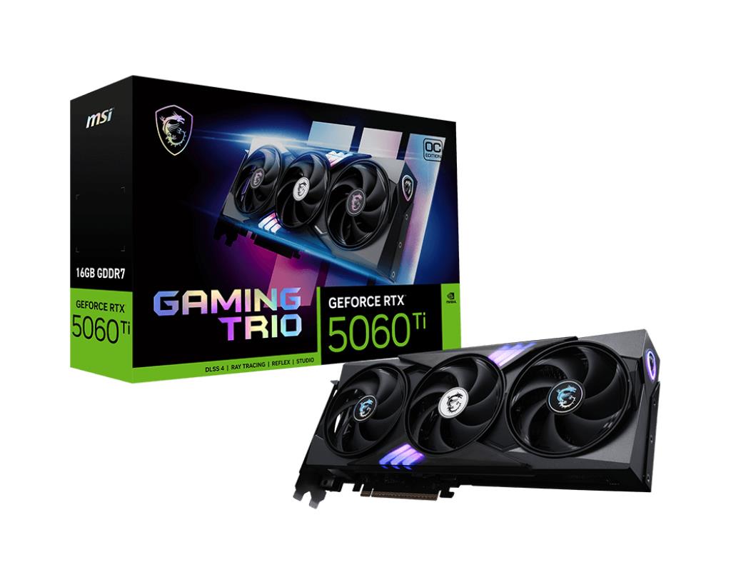 Graphics Card MSI NVIDIA GeForce RTX 5060 Ti 16 GB GDDR7 128 bit PCI Express x16 5 0 Active 5060TI16GGAMINGTRIOOC
