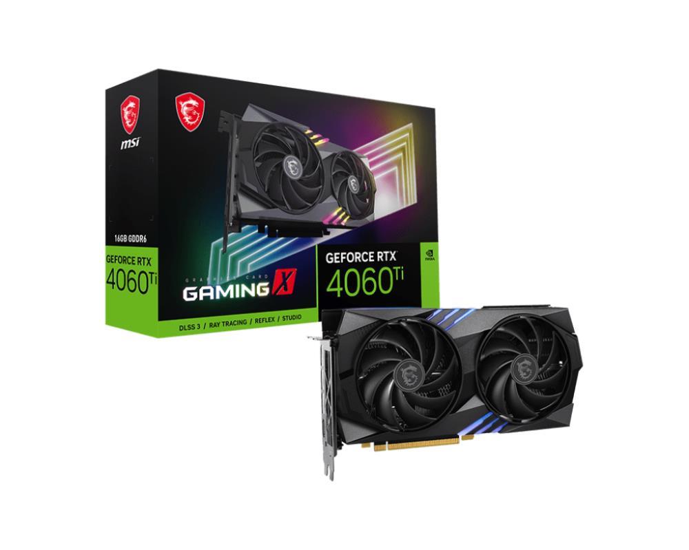 Graphics Card MSI NVIDIA GeForce RTX 4060 Ti 16 GB GDDR6 128 bit PCIE 4 0 16x GPU 2640 MHz Dual Slot Fansink 1xHDMI 3xDisplayPort RTX4060TIGAMX16G