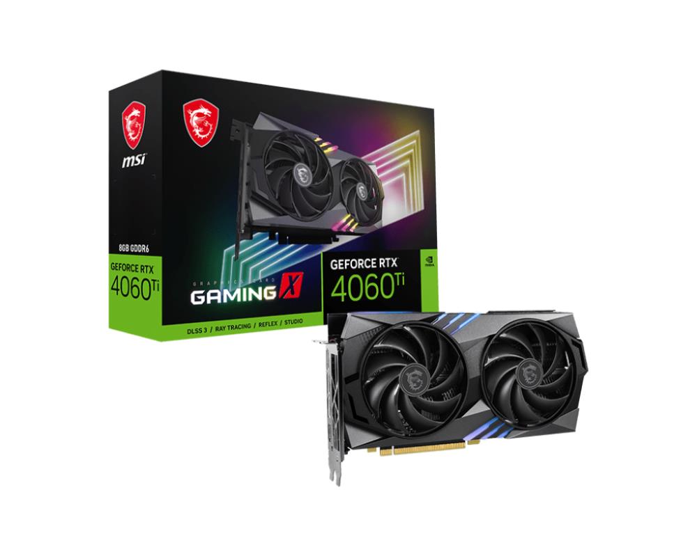 Graphics Card MSI NVIDIA GeForce RTX 4060 Ti 8 GB GDDR6 128 bit PCIE 4 0 16x Dual Slot Fansink 1xHDMI 3xDisplayPort RTX4060TIGAMX8G