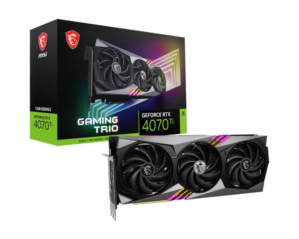 Graphics Card MSI NVIDIA GeForce RTX 4070 Ti 12 GB GDDR6X 192 bit PCIE 4.0 16x 1xHDMI 3xDisplayPort RTX4070TIGAMINGTRIO12G