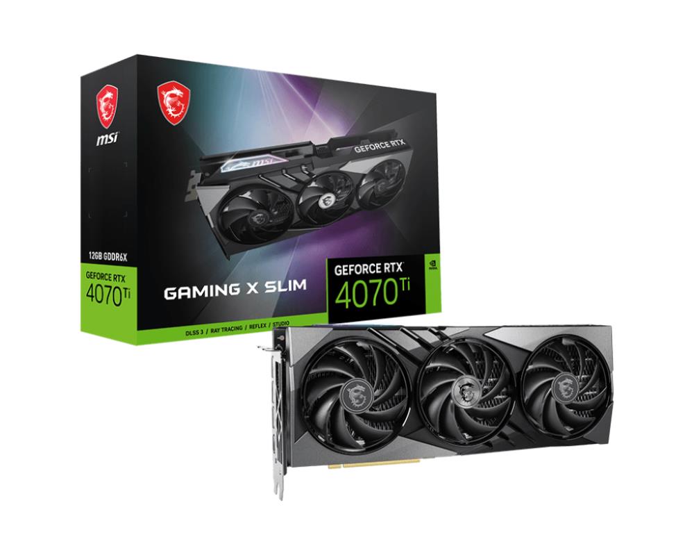 Graphics Card MSI NVIDIA GeForce RTX 4070 Ti 12 GB GDDR6X 192 bit PCIE 4 0 16x 1xHDMI 3xDisplayPort RTX4070TIGAMXSLIM12G