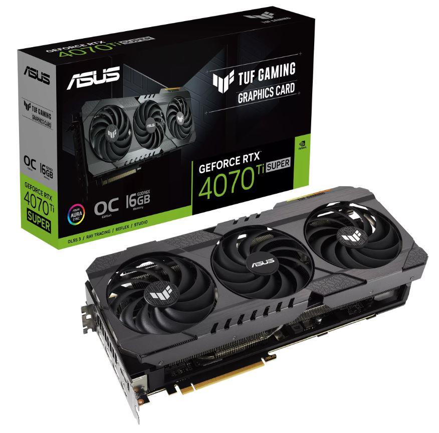Graphics Card ASUS NVIDIA GeForce RTX 4070 Ti SUPER 16 GB GDDR6X 256 bit PCIE 4 0 16x Triple slot Fansink 2xHDMI 3xDisplayPort RTX4070TIS-O16G-OG-GAM