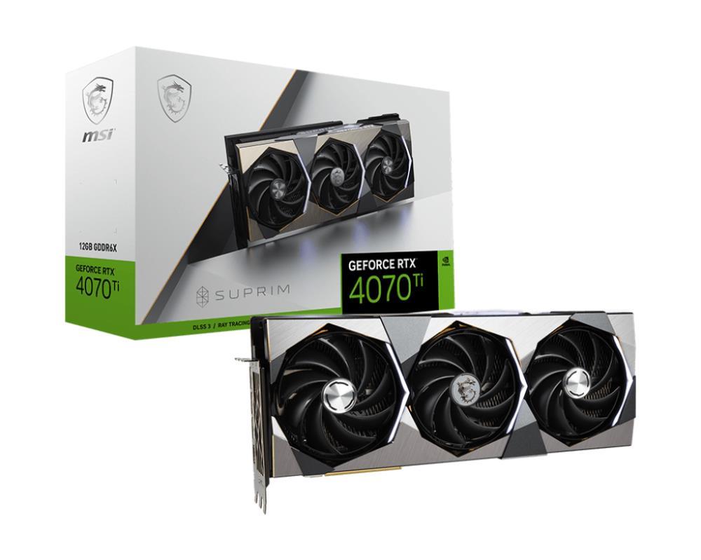 Graphics Card MSI NVIDIA GeForce RTX 4070 Ti 12 GB GDDR6X 192 bit PCIE 4.0 16x 1xHDMI 3xDisplayPort RTX4070TISUPRIM12G