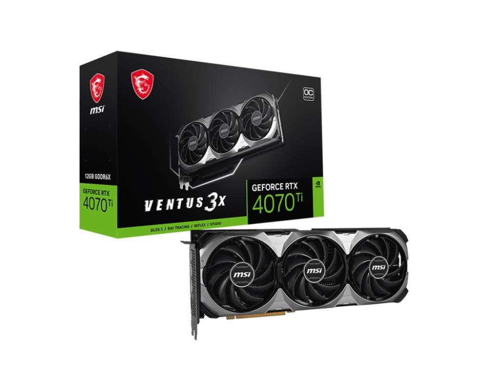 Graphics Card MSI NVIDIA GeForce RTX 4070 Ti 12 GB GDDR6X 192 bit PCIE 4.0 16x 1xHDMI 3xDisplayPort RTX4070TIVEN3XE112GOC