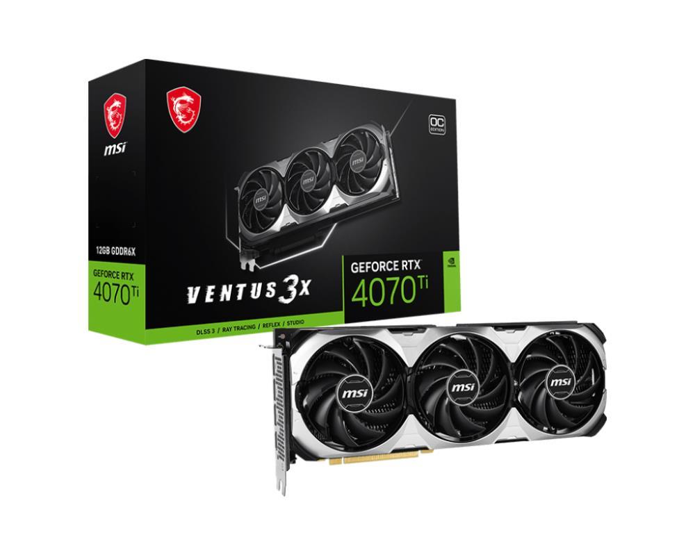 Graphics Card MSI NVIDIA GeForce RTX 4070 Ti 12 GB GDDR6X 192 bit PCIE 4.0 16x 1xHDMI 3xDisplayPort RTX4070TIVEN3XE12GOC