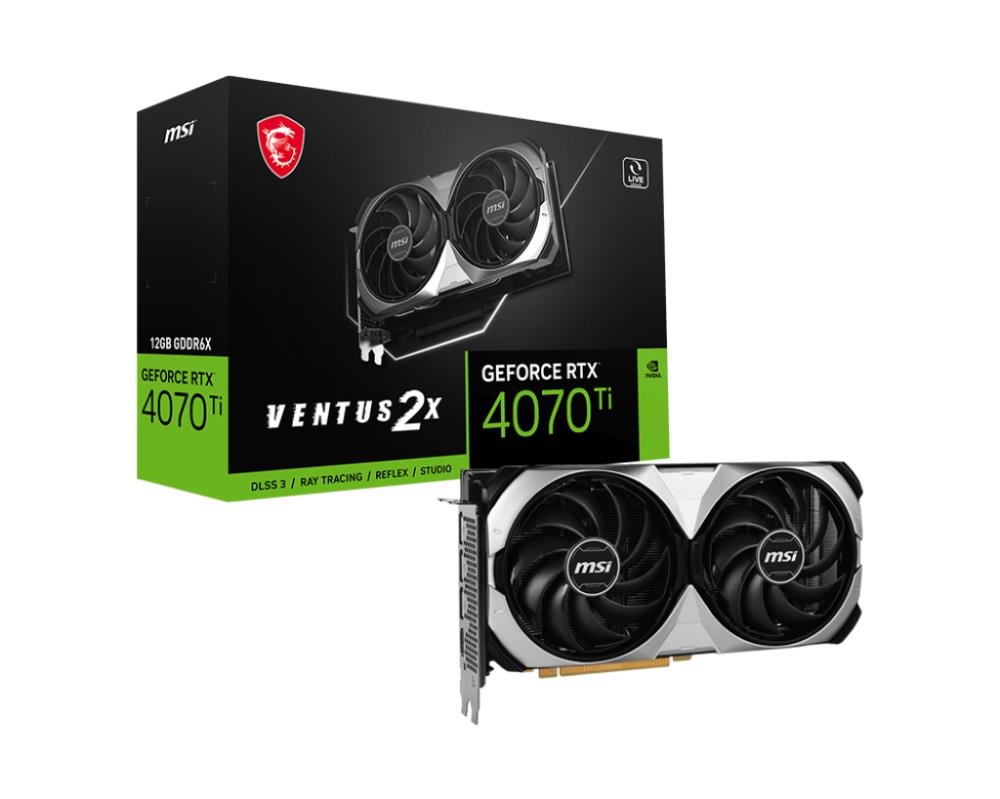 Graphics Card MSI NVIDIA GeForce RTX 4070 Ti 12 GB GDDR6X 192 bit PCIE 4.0 16x 1xHDMI 3xDisplayPort RTX4070TIVENTUS2X12G