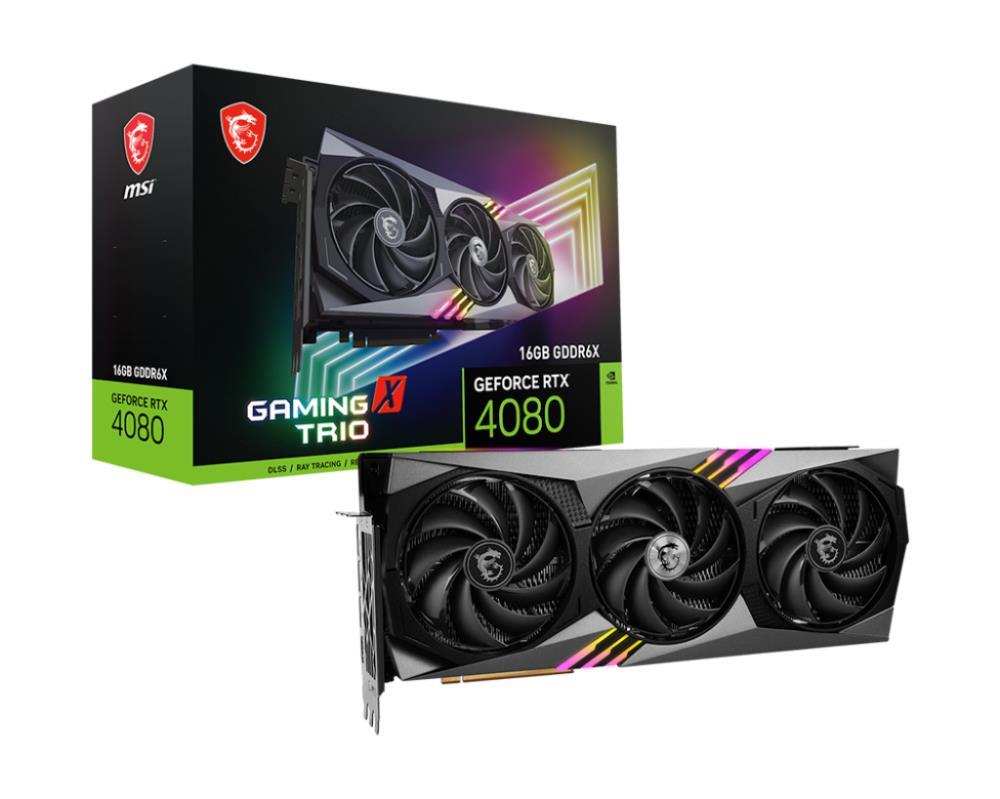 Graphics Card MSI NVIDIA GeForce RTX 4080 16 GB GDDR6X 256 bit PCIE 4.0 16x 1xHDMI 3xDisplayPort RTX408016GBGAMXTRIO
