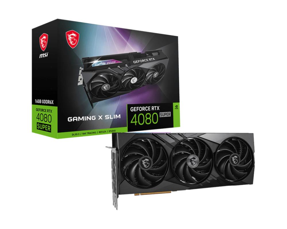 Graphics Card MSI NVIDIA GeForce RTX 4080 SUPER 16 GB GDDR6X 256 bit PCIE 4 0 16x 2xHDMI 2xDisplayPort RTX4080SUPGAMXSLIM16G