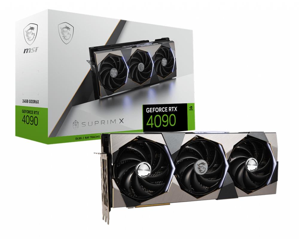 Graphics Card MSI NVIDIA GeForce RTX 4090 24 GB GDDR6X 384 bit PCIE 4.0 16x Dual Slot Fansink 1xHDMI 3xDisplayPort RTX4090SUPRIMX24G