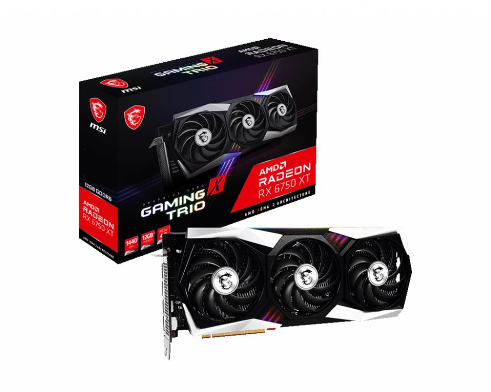 Graphics Card MSI AMD Radeon RX 6750 XT 12 GB GDDR6 192 bit PCIE 4.0 16x Dual Slot Fansink 1xHDMI 3xDisplayPort RX6750XTGAMXTRIO12G