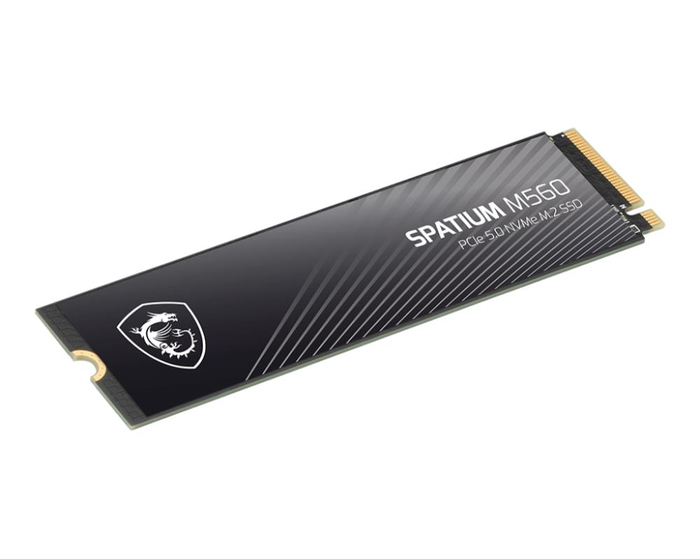 SSD MSI SPATIUM M560 1TB M 2 PCIe Gen5 NVMe 3D NAND Write speed 8400 MBytes sec Read speed 10200 MBytes sec TBW 600 TB MTBF 1500000 hours S78-440L0F0-P83
