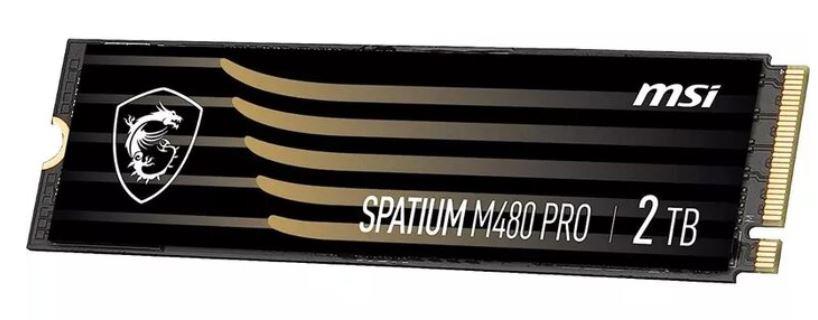 SSD MSI SPATIUM M480 PRO 2TB M 2 PCIe Gen4 NVMe 3D NAND Write speed 7000 MBytes sec Read speed 7400 MBytes sec 2 15mm TBW 1400 TB MTBF 1600000 hours S78-440Q600-P83