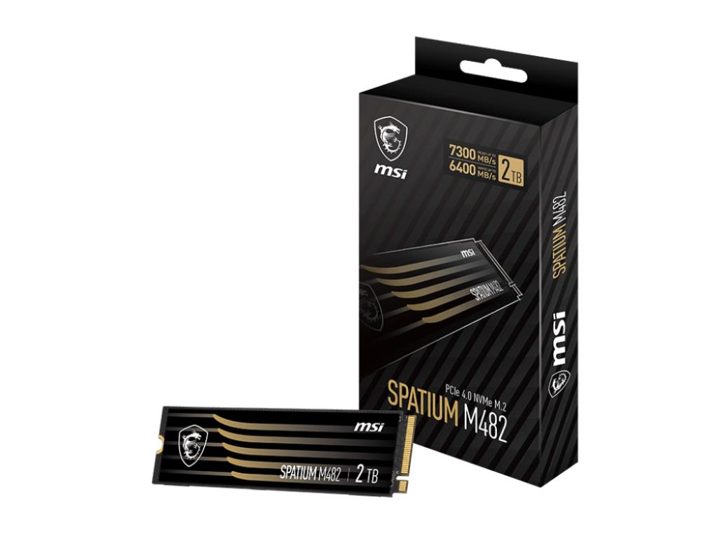 SSD MSI SPATIUM M482 2TB M 2 PCIe Gen4 NVMe 3D NAND Write speed 6400 MBytes sec Read speed 7300 MBytes sec 2 15mm TBW 1200 TB MTBF 1500000 hours S78-440Q730-P83