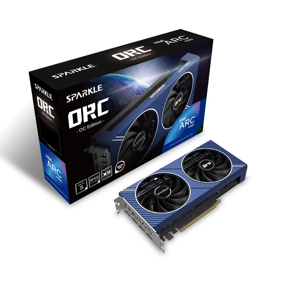 Graphics Card SPARKLE Intel Arc A580 8 GB GDDR6 256 bit PCIE 4 0 16x Dual Slot Fansink 1xHDMI 3xDisplayPort SA580C-8GOC