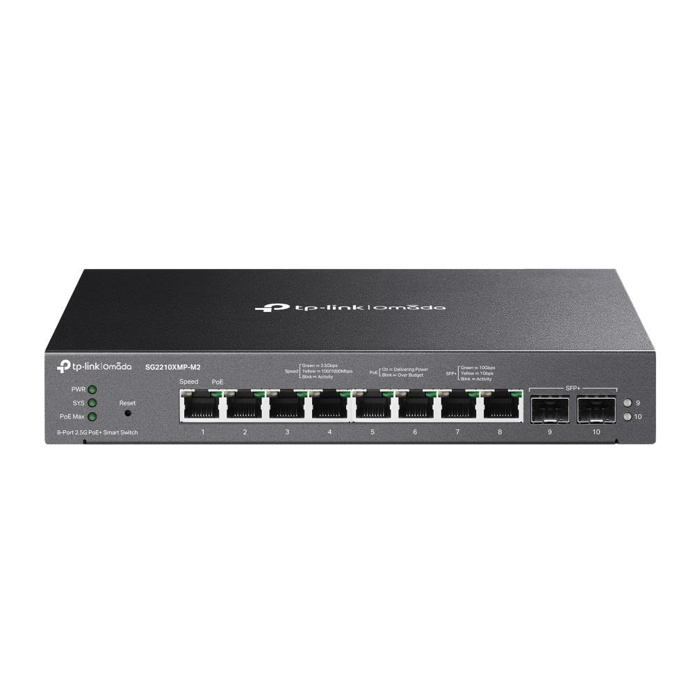 Switch TP-LINK Type L2 Desktop pedestal 8x2 5GbE 2xSFP  PoE  ports 8 160 Watts SG2210XMP-M2