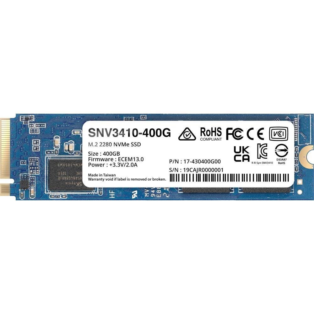 SSD SYNOLOGY SNV3400 400GB M 2 PCIE NVMe Write speed 750 MBytes sec Read speed 3000 MBytes sec TBW 491 TB MTBF 1800000 hours SNV3410-400G