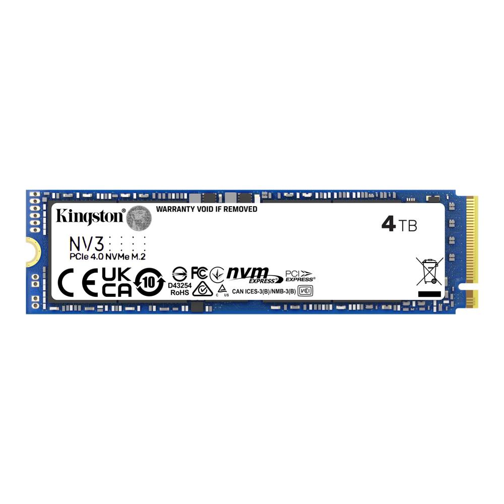 SSD KINGSTON NV3 4TB M 2 PCIE 3D NAND Write speed 5000 MBytes sec Read speed 6000 MBytes sec MTBF 200000 hours SNV3S 4000G