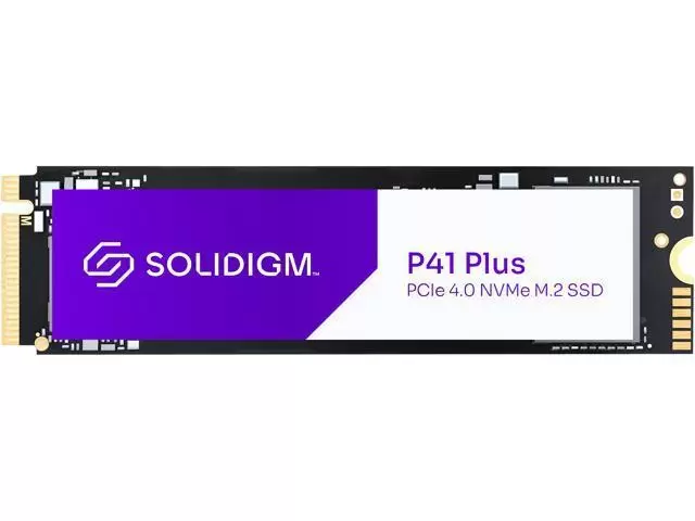 SSD SOLIDIGM P41 Plus 1TB M.2 PCIE NVMe 3D NAND Write speed 2950 MBytes sec Read speed 4125 MBytes sec TBW 400 TB MTBF 1600000 hours SSDPFKNU010TZX199C38K