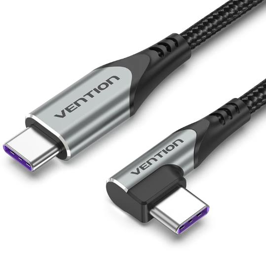 CABLE USB-C TO USB-C R ANGLE 1M GRAY TAKHF VENTION