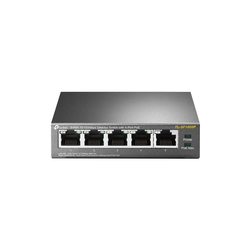Switch TP-LINK Desktop pedestal 5x10Base-T   100Base-TX PoE ports 4 TL-SF1005P
