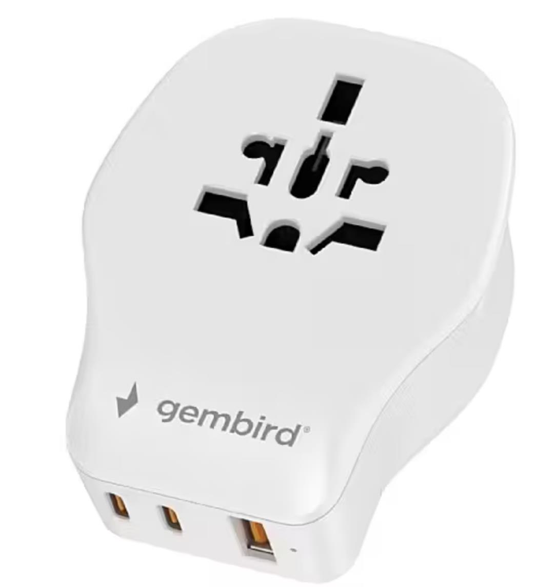 POWER ADAPTER TRAVEL 20W WHITE TPA-1A2C20-02-W GEMBIRD